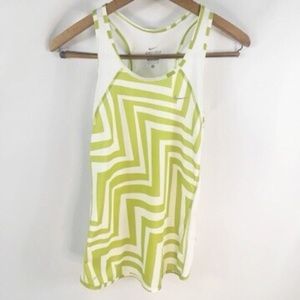 Nike Dri Fit Lime Green & White Fitness Tank